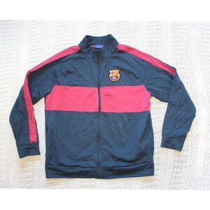 FC Barcelona Soccer Men's Full Zip Fleece Jacket Size XL Spain Futbol Club Logo